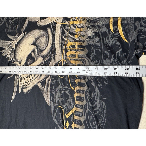 Uhl Studios Mens Embroidered Logo Skull Double side T-Shirt XXL 100% Cotton USA - Picture 8 of 8